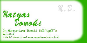 matyas domoki business card